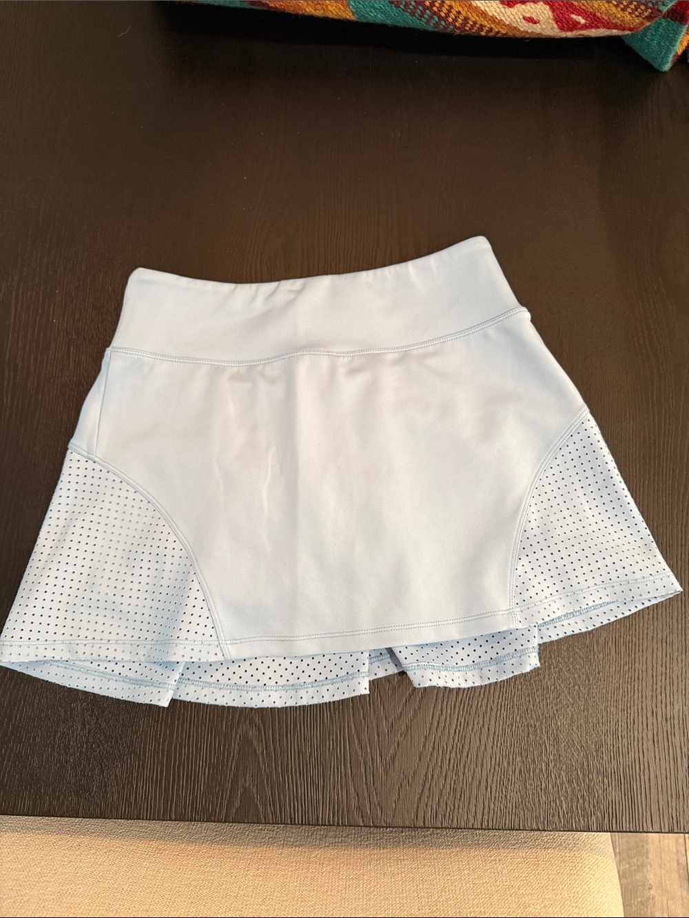 Lija Light Blue Tennis Skirt with Perforated Hem